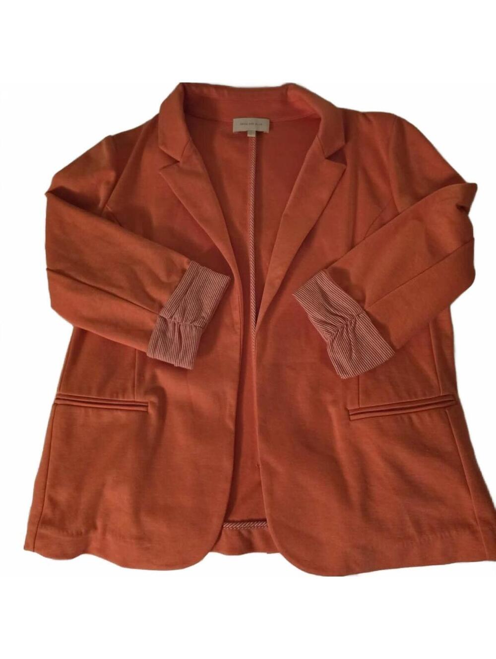 Skies Are Blue Orange Open-Front Blazer